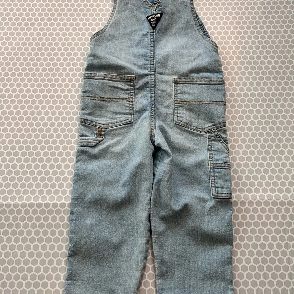 OshKosh B'gosh Light Blue Denim Overalls with Brass Buttons Size 3T